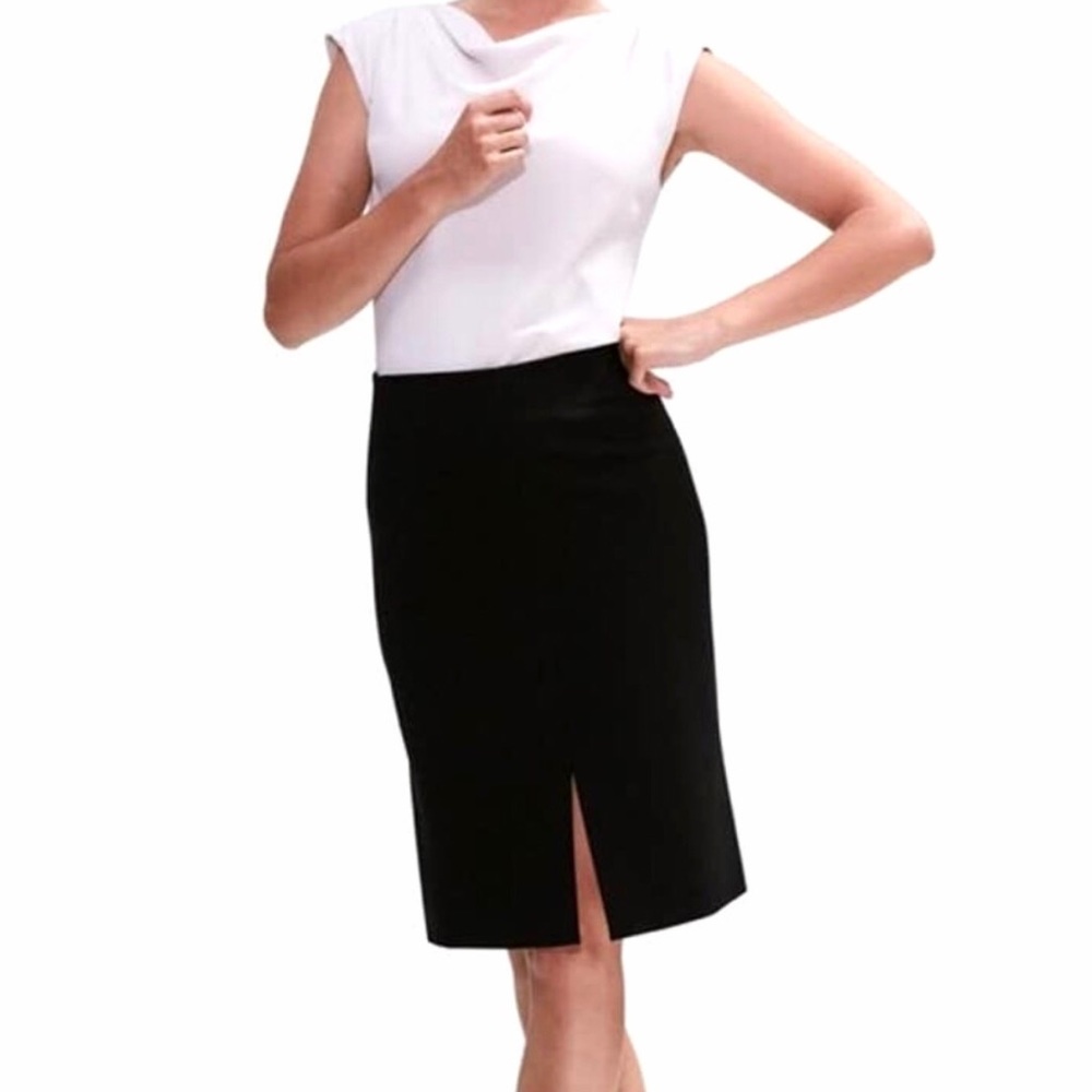 MM Lafleur • 16 • Greenpoint Black Pencil Skirt Front Slit